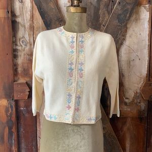 Vintage 1960 beaded cashmere sweater